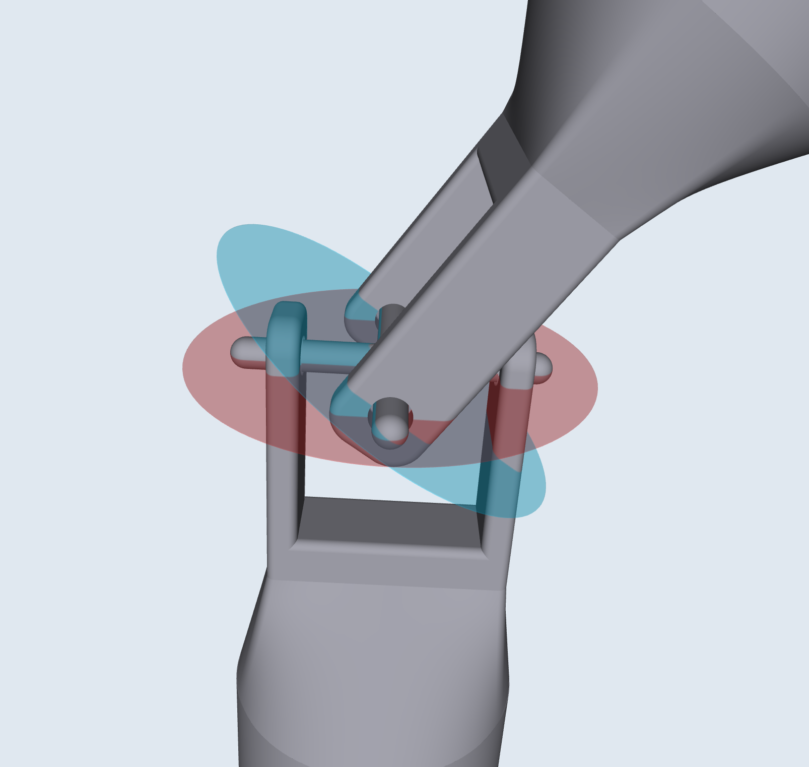 Diagram showing axis of rotation of both shafts